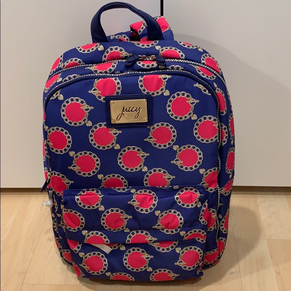 NWT Juicy Couture Blue and Pink Backpack
